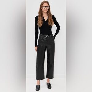 Agolde Ren Ren High Rise Wide Leg  Leather Jeans - like new.